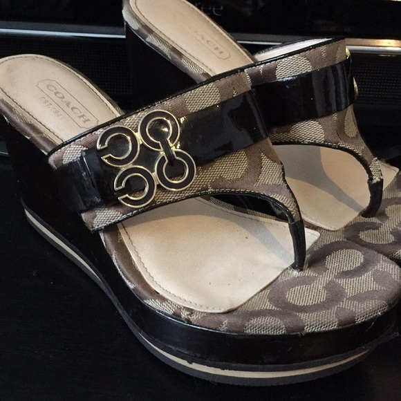 Authentic Coach Brown Gypsy Signature C Platform S - Picture 2 of 5